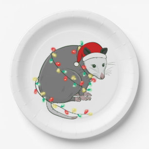 hässlicher Weihnachtsmann-Opossum Pappteller