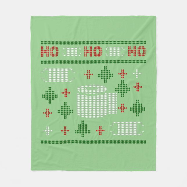 hässlicher Weihnachtspulli 2020 Fleecedecke (Vorderseite)