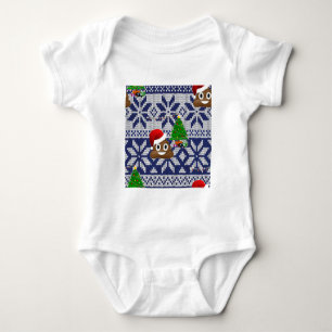 hässlicher Weihnachtspulli kacke Emoji Baby Strampler