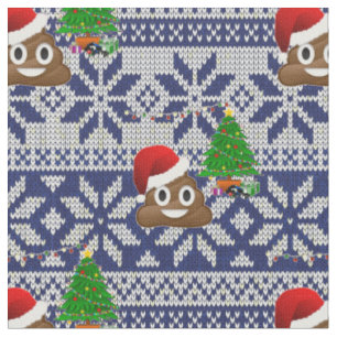 hässlicher Weihnachtspulli kacke Emoji-Stoff Stoff