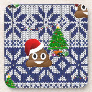 hässlicher Weihnachtspulli kacke Emoji Untersetzer