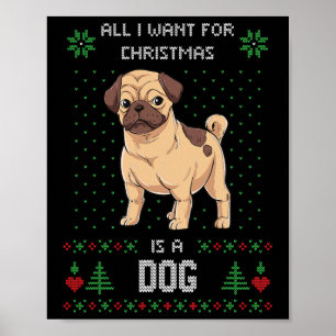 Hässlicher Weihnachtspulli Mops Hässlicher Pullove Poster