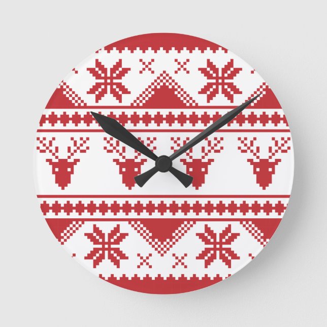 hässlicher Weihnachtspulli Runde Wanduhr (Vorderseite)