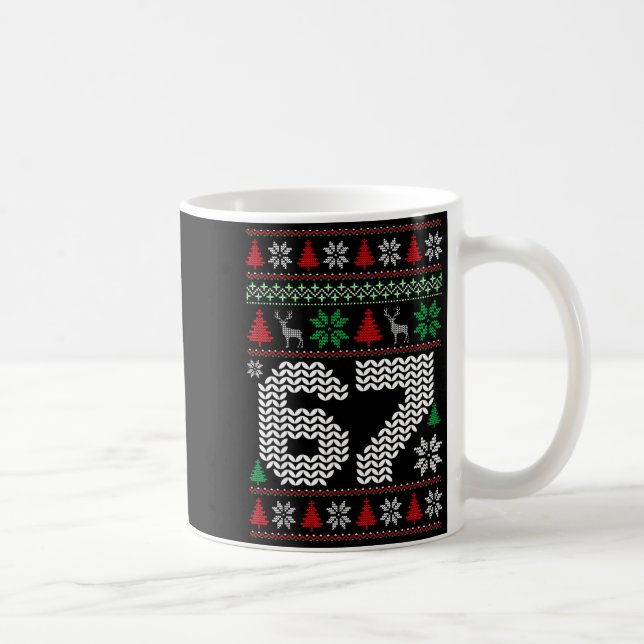 Hässlicher Weihnachtspullover 67 Sechs Sieben 6 7  Kaffeetasse (Rechts)