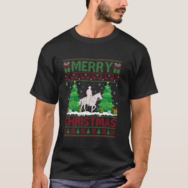 Hässlicher Weihnachtspullover-Christbaum-Beleuchtu T-Shirt (Vorderseite)