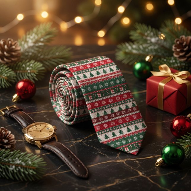 Hässlicher Weihnachtspullover Fair Isle Krawatte (Von Creator hochgeladen)