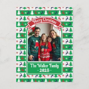 Hässlicher Weihnachtspullover Familienfoto Feiertagspostkarte
