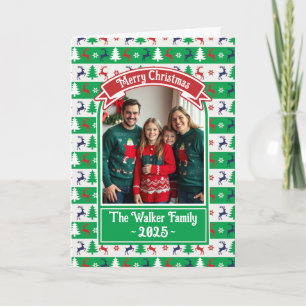 Hässlicher Weihnachtspullover Familienfoto Karte