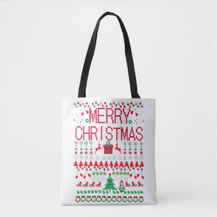 Hässlicher Weihnachtspullover Frohe Weihnachten Tasche