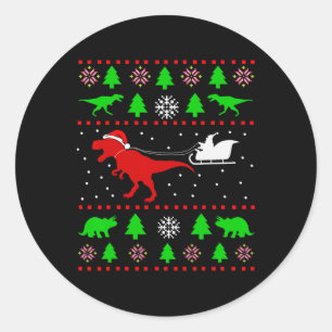 Hässlicher Weihnachtspullover für Erwachsene und K Runder Aufkleber