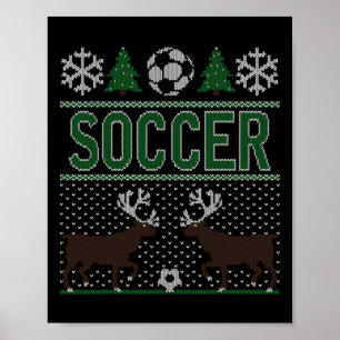 Hässlicher Weihnachtspullover Fußball Poster