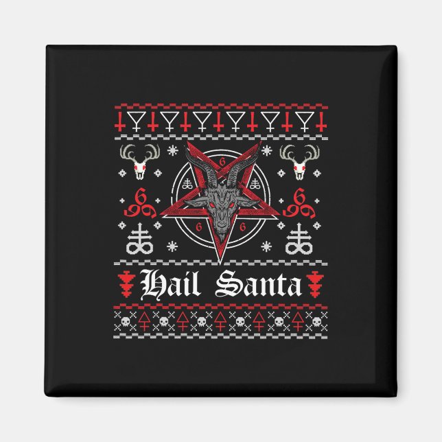 Hässlicher Weihnachtspullover Heiliger Nikolaus Pe Magnet (Vorne)