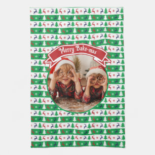 Hässlicher Weihnachtspullover Helle Jumper-Foto Geschirrtuch