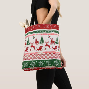 Hässlicher Weihnachtspullover Nordisches Rentiermu Tasche