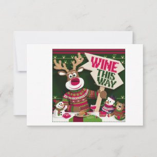 Hässlicher Weihnachtspullover Rentiere und Freunde Dankeskarte