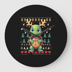 Hässlicher Weihnachtspullover-Stil beleuchtete Sch Große Wanduhr