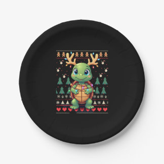 Hässlicher Weihnachtspullover-Stil beleuchtete Sch Pappteller