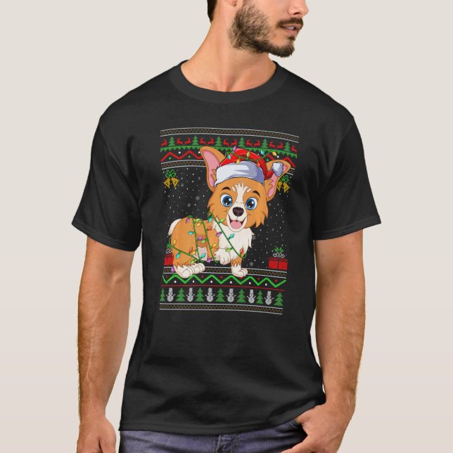 Hässlicher Weihnachtspullover-Stil Santa Welsh Cor T-Shirt (Vorderseite)