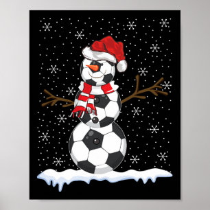 Hässlicher Weihnachtspullover-Stil Schneemann Fußb Poster