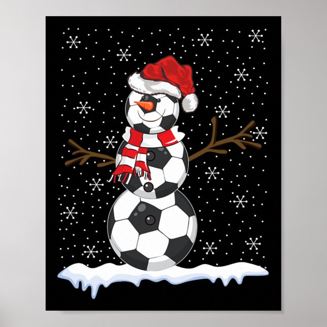 Hässlicher Weihnachtspullover-Stil Schneemann Fußb Poster (Vorne)