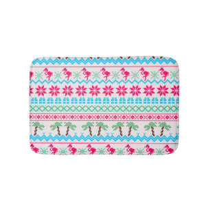 Hässlicher Weihnachtspullover Tropischer Flamingo Badematte