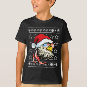 Hässlicher Weihnachtspullover USA-Flagge Weißkopfs T-Shirt