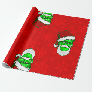 hässlicher Weihnachtsschnee im Weihnachtsmonster Geschenkpapier