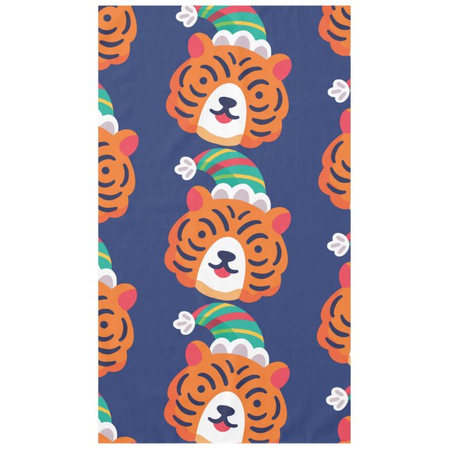 hässlicher Weihnachtstiger-Weihnachtsmann Tischdecke (Vorderseite)