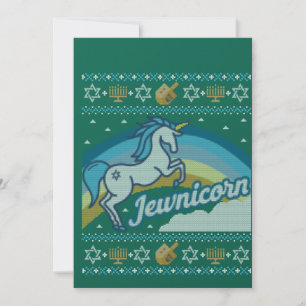 Hässliches Chanukka-Einhorn Jewnicorn Einladung