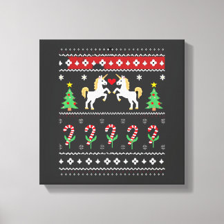 Hässliches Einhorn-Weihnachts-Pullover-Party-T-Shi Leinwanddruck