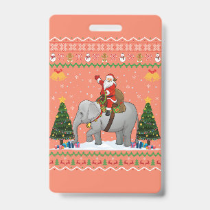 Hässliches Elefant-Weihnachtsgeschenk Weihnachtsma Ausweis