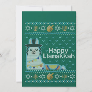 Hässliches Hanukkah-Lama Llamakkah Einladung