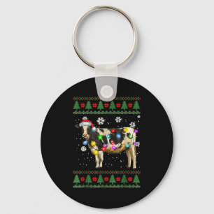 Hässliches Kuh-Weihnachtsmann Sweatshirt Santa Hut Schlüsselanhänger