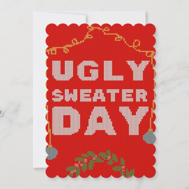Hässliches rotes Sweaterposter Einladung (Vorderseite)