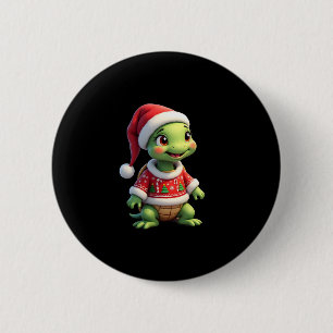 Hässliches Schildkröten Sweatshirt Santa Hut Weihn Button