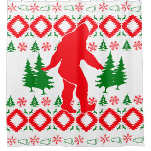 Hässliches Weihnachten Bigfoot Duschvorhang