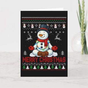Hässliches Weihnachts-Yoga-Schneemann-Shirt Süßer Karte