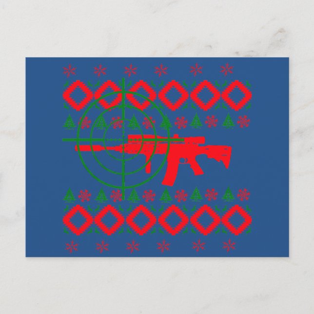 Hässliches Weihnachtsgewehr Feiertagspostkarte (Vorderseite)