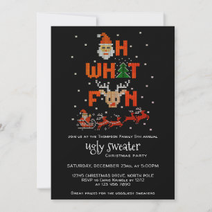 Hässliches Weihnachtsmann-Weihnachtsfest Party B O Einladung