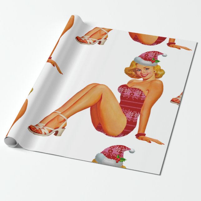 hässliches Weihnachtspulli Button Geschenkpapier (Ungerollt)