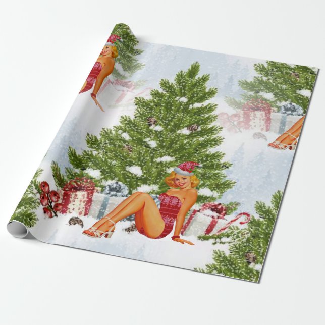 hässliches Weihnachtspulli-Button Geschenkpapier (Ungerollt)