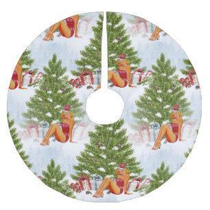 hässliches Weihnachtspulli-Button Polyester Weihnachtsbaumdecke