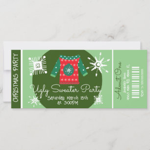 Hässliches Weihnachtspullover-Büro-Ticket-Party Einladung