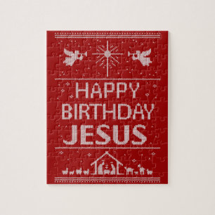 Hässliches Weihnachtspullover-Design Krippe Christ