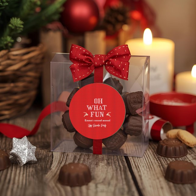 Hässliches Weihnachtspullover-Fest  Runder Aufkleber (Von Creator hochgeladen)