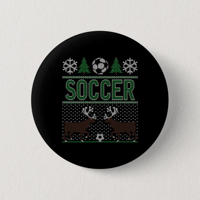 Hässliches Weihnachtspullover-Fußball  Button (Vorderseite)