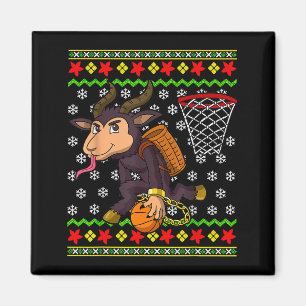 Hässliches Weihnachtspullover-Muster Kinder Krampu Magnet