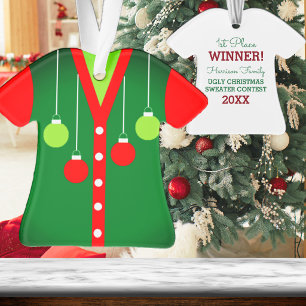 Hässliches Weihnachtspullover-Preis Ornament