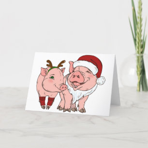 hässliches Weihnachtsschwein Feiertagskarte
