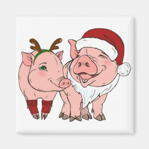 hässliches Weihnachtsschwein Magnet